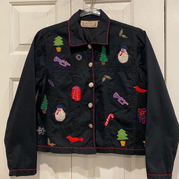 Life Style Jackets & Blazers - Life Style Christmas Holiday Jacket Size Small Vintage